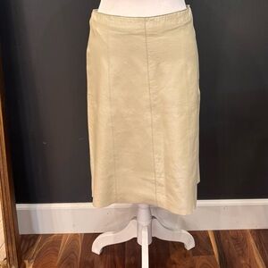 Bebe Cream Leather Pencil Skirt
